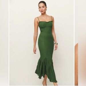 NEW! Reformation Green Aiko Midi Dress Size 6